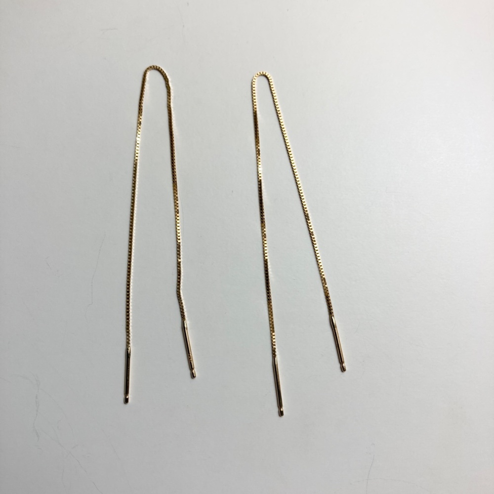 14K yellow gold threader earrings